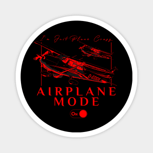 Pilot C172 Flying Gift Airplane Mode T-Shirt I'm just plane crazy red version Magnet